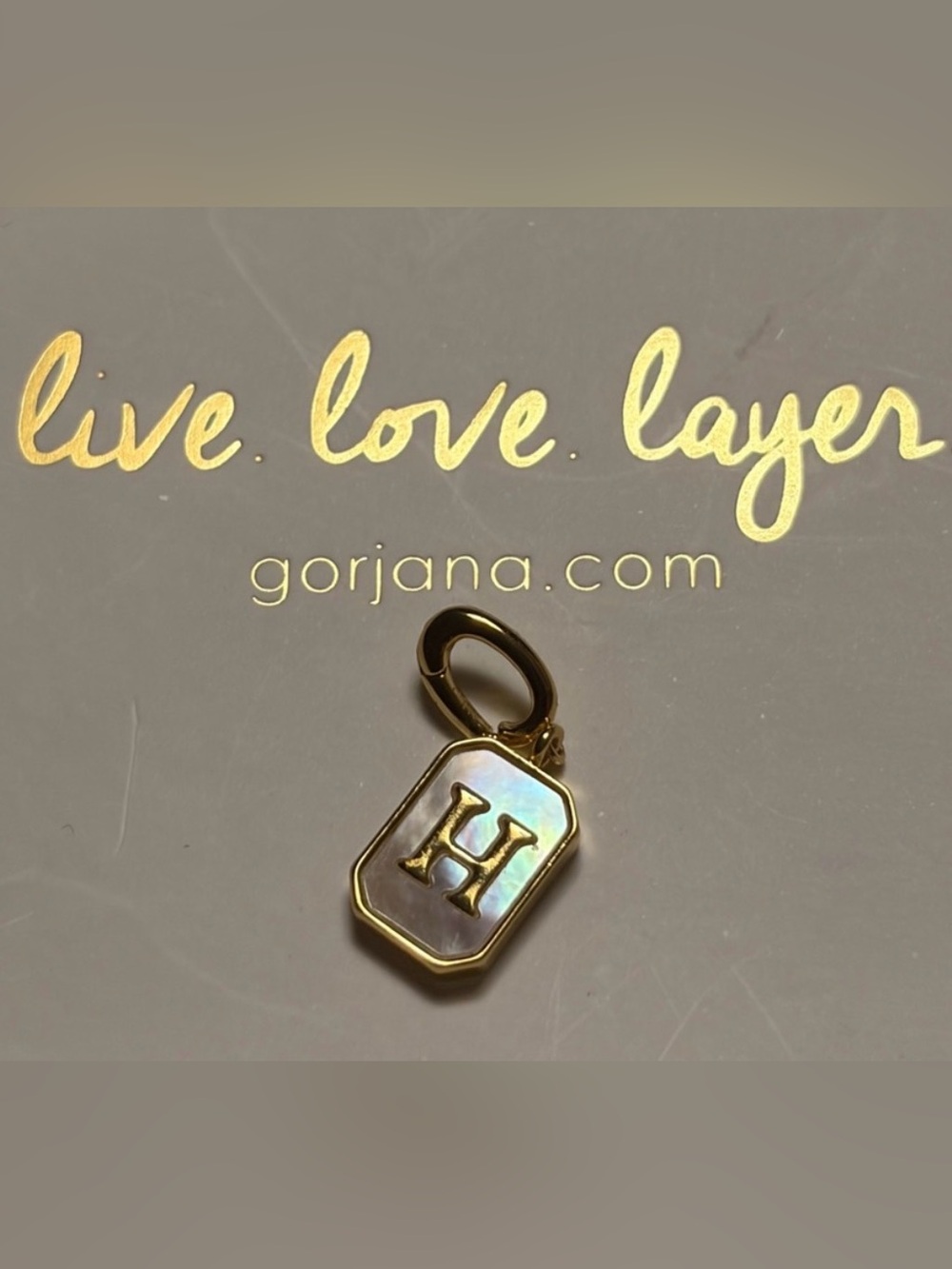 Gorjana Gold and White Enamel Initial 'H' Charm Pendant